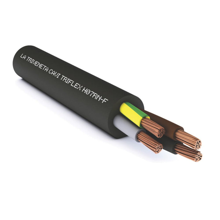 H07RNF Black 5-Core 1.5mmÂ² Flexible Cable 50m Coil