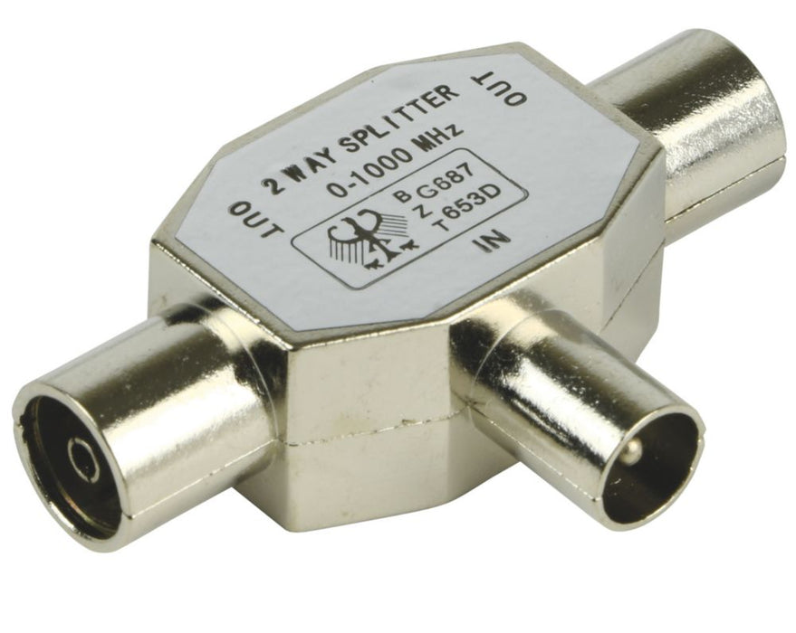 Labgear - Derivación en T de 2 vías de coaxial (macho) a conector F (macho)