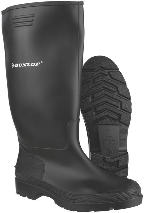 Dunlop Pricemaster 380PP Metal Free  Non Safety Wellies Black Size 6
