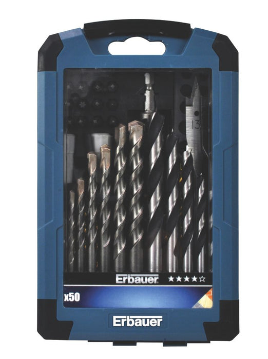 Erbauer   Straight Shank Mixed Drill Bit Set 50 Pieces