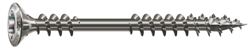 Tornillo avellanado autorroscante TX Spax de acero inoxidable para fachadas, 4,5 × 50 mm, pack de 200