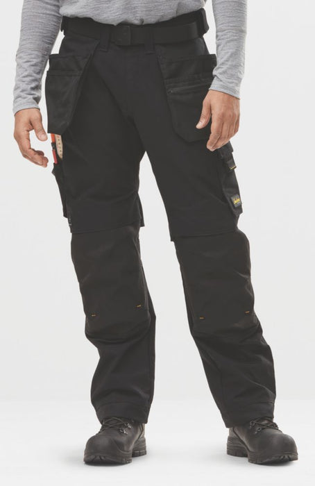 Snickers AllroundWork Canvas+ Stretch Trousers Black, Size 48, Length 81 cm