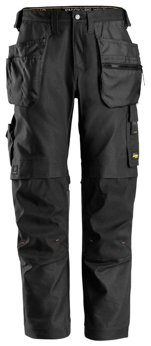 Snickers AllroundWork Canvas+ Stretch Trousers Black, Size 48, Length 81 cm