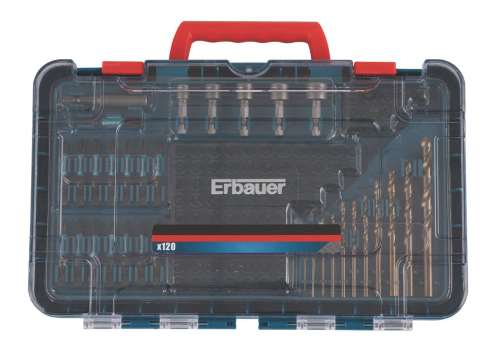 Erbauer Jeu de 120 accessoires pour outils électriques à tige droite et hexagonale M35 HSS