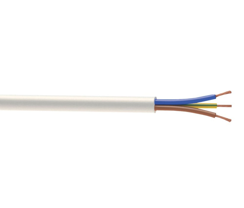 Time - Cable flexible 2183Y, 3 conductores, 0,75 mm², blanco, rollo de 25 m