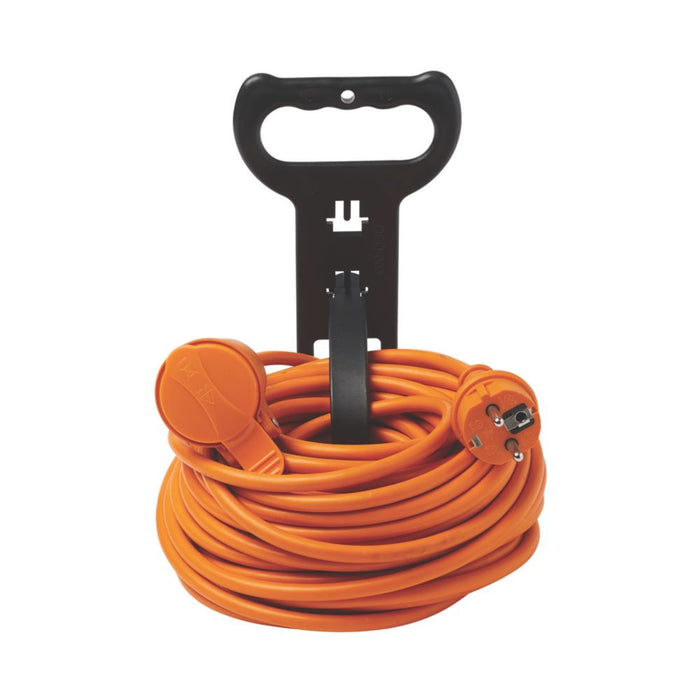 Rallonge orange Diall H05VVF 1 prise 1.5mm² 20m avec clapet