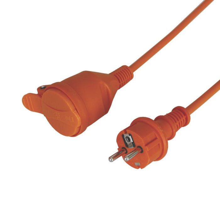 Rallonge orange Diall H05VVF 1 prise 1.5mm² 20m avec clapet