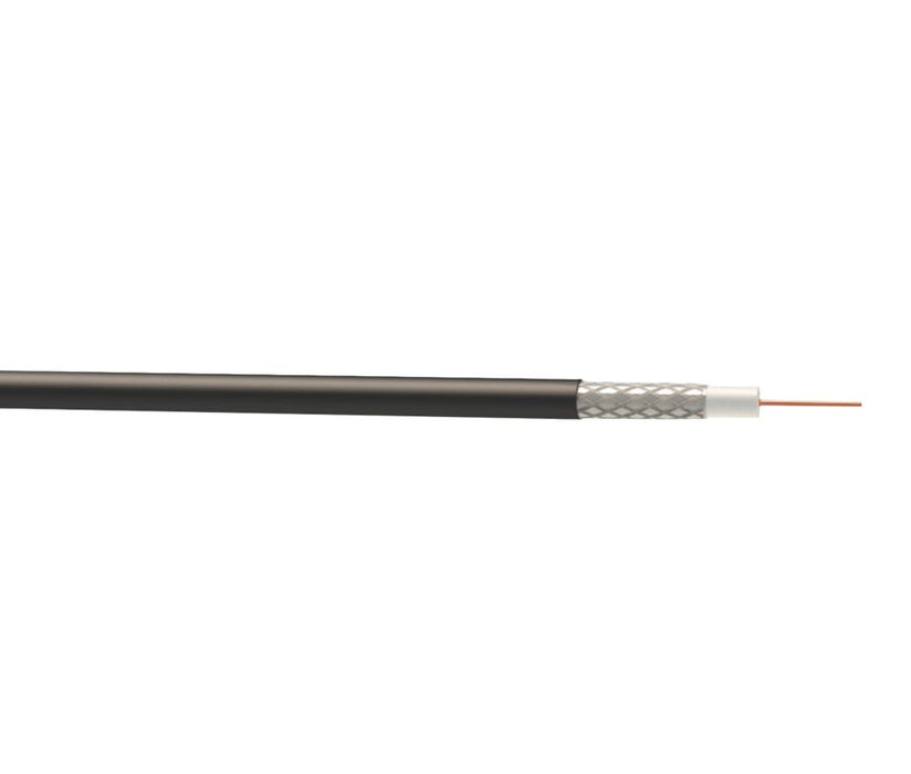 Time - Cable coaxial negro redondo de 1 conductor RG6, rollo de 100 m