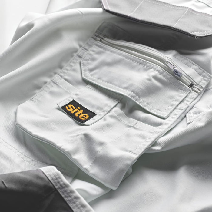 Site Jackal, pantalón de trabajo, blanco/gris (cintura 32", largo 32")