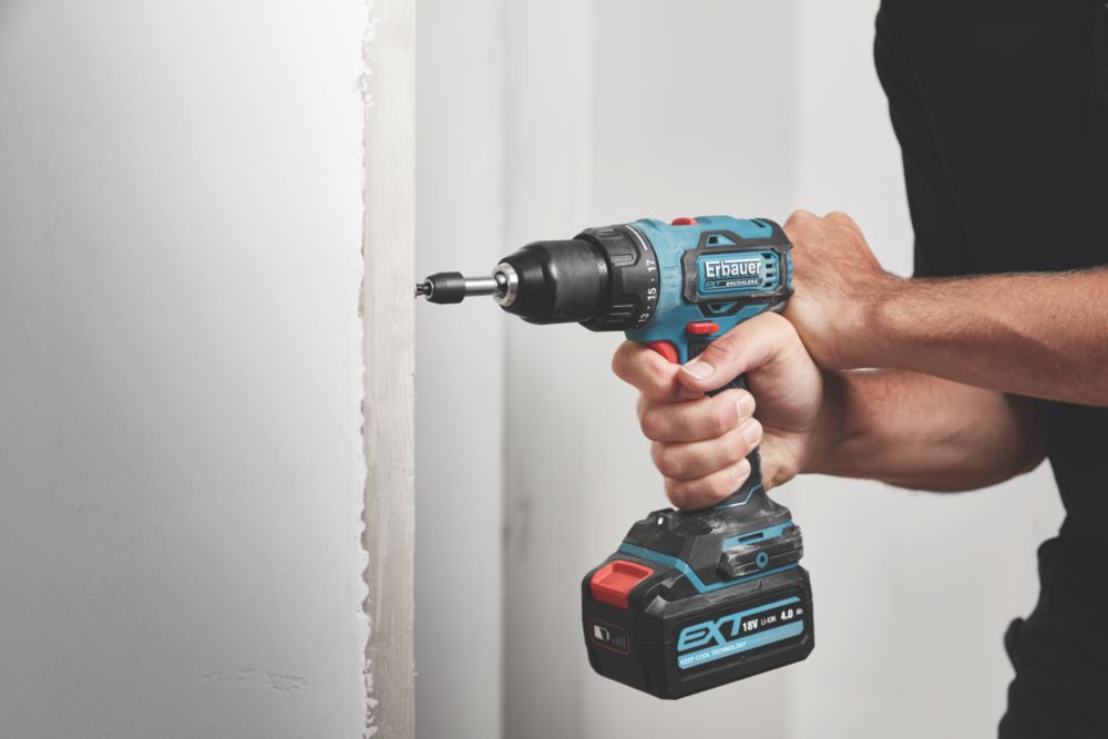 Erbauer EDD18-Li-2 18V 1 x 4.0Ah Li-Ion EXT Brushless Cordless Drill Driver