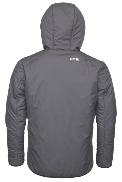 JCB D+22, chaqueta acolchada ligera con tecnología GeoTherm, gris/negro, talla L (pecho 46")
