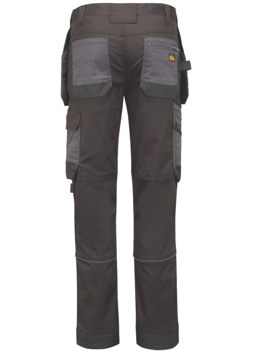 Pantalon à poches étui extensible Site Bolden gris/noir, tour de taille 34", longueur de jambe 32"