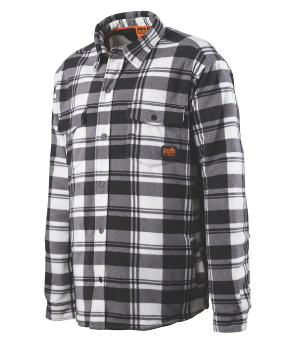 Scruffs, camisa acolchada a cuadros, negro/blanco/gris, talla XL (pecho 46")