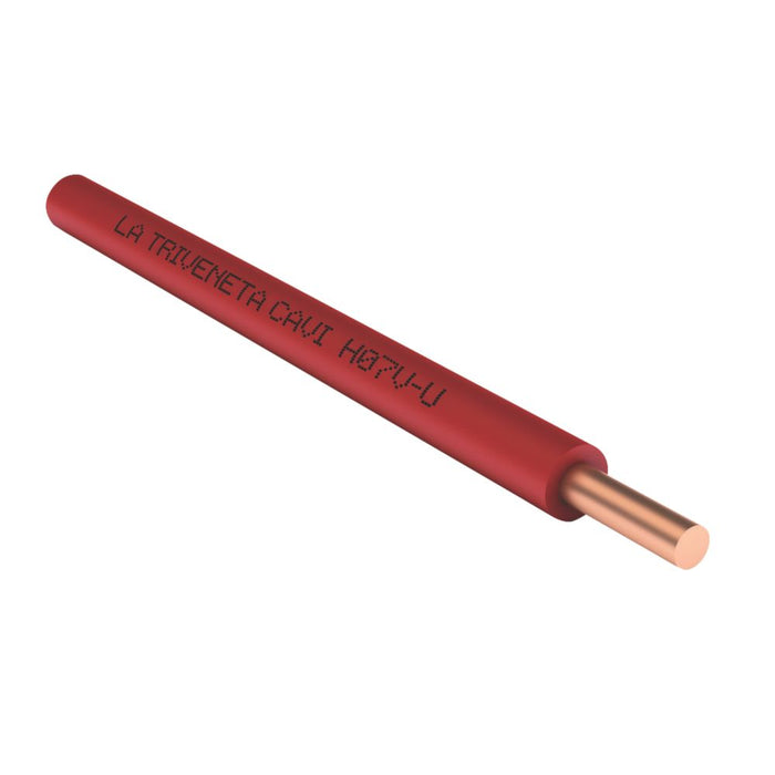 Kabel do rur elektroinstalacyjnych H07VU czerwony 1-żyłowy 2,5 mm² zwój 100 m