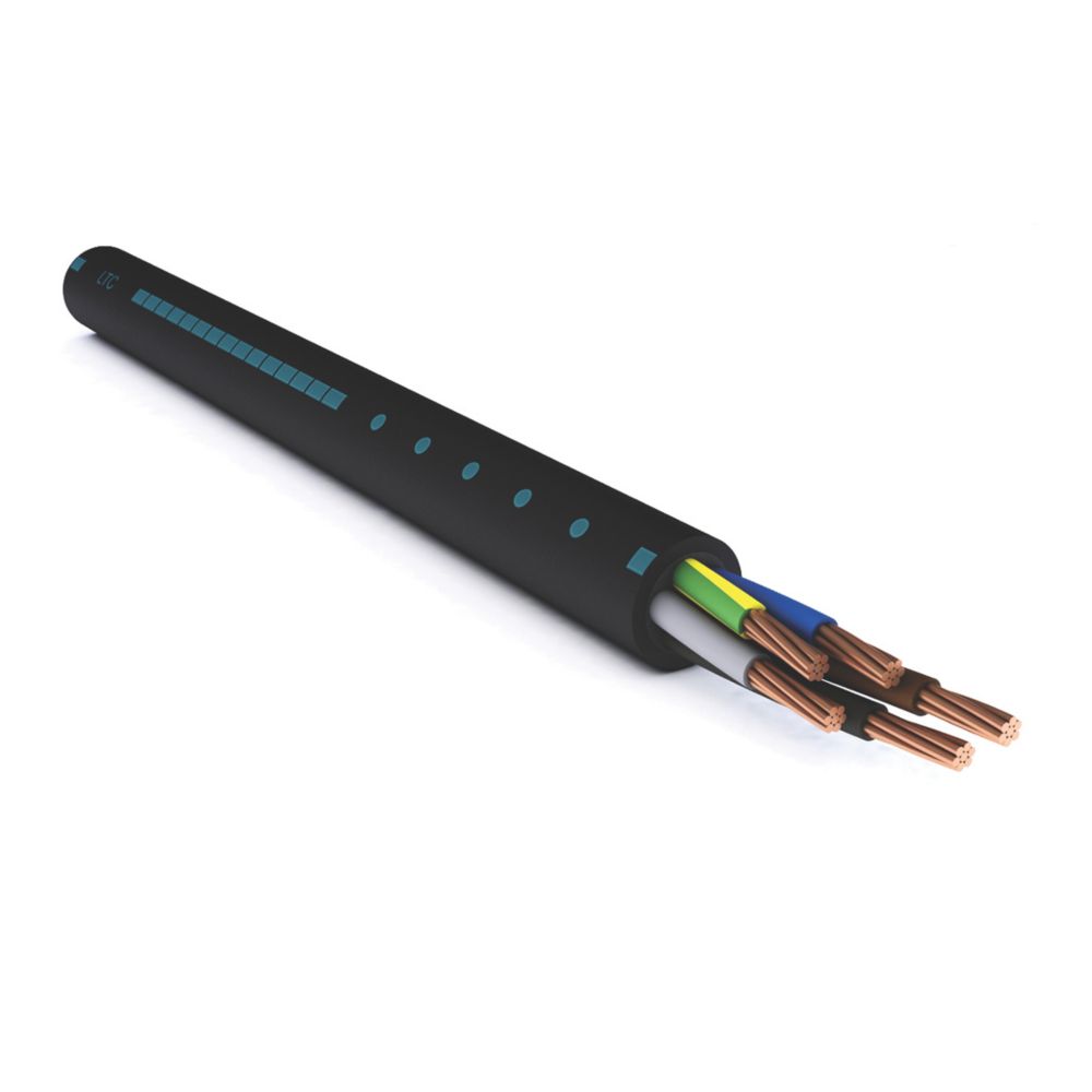 U-1000 R2V Black 5-Core 2.5mmÃ‚Â² Rigid Installation Cable 50m Coil ...