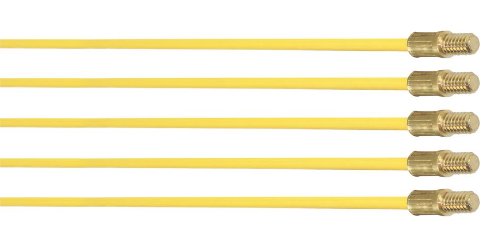 Super Rod - Guías pasacables CR-YX5 de 4 mm, flexibles, color amarillo, 5 m