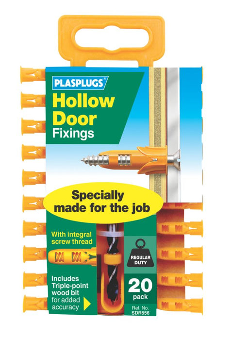 Plasplugs  Hollow Door Fixings 6mm x 23mm 20 Pack