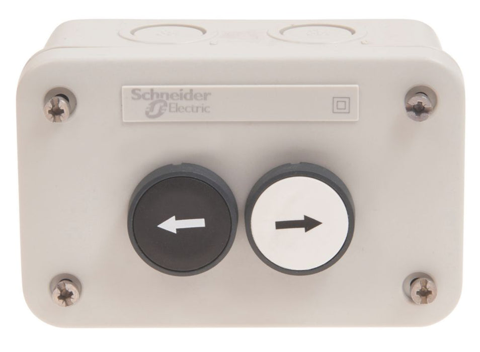 Kompletna kaseta Schneider Electric XALE2221 dwubiegunowa z przyciskami płaskimi i zestykiem zwiernym