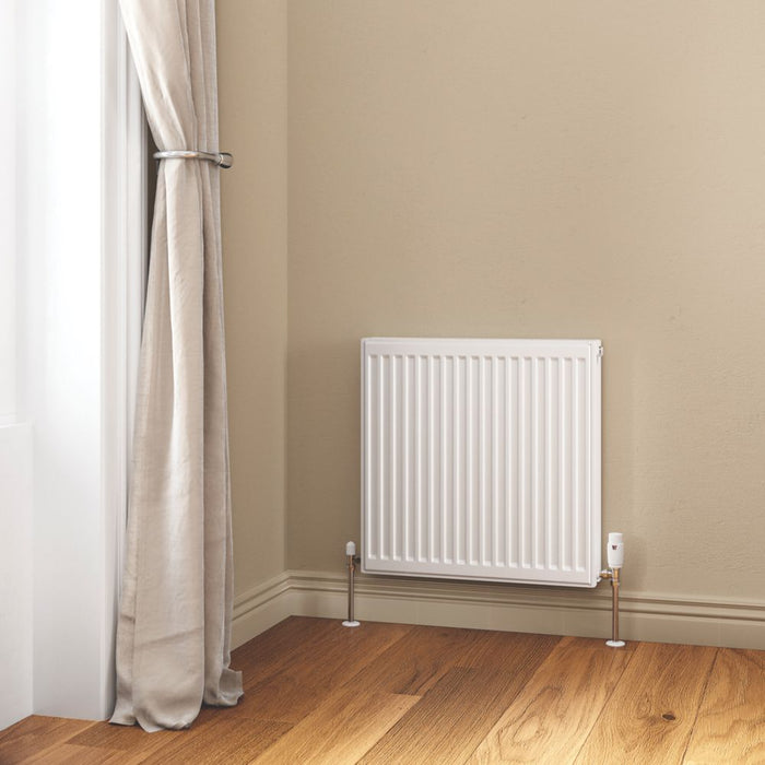 Radiateur eau chaude à double panneau Flomasta type 22 600 x 600mm blanc