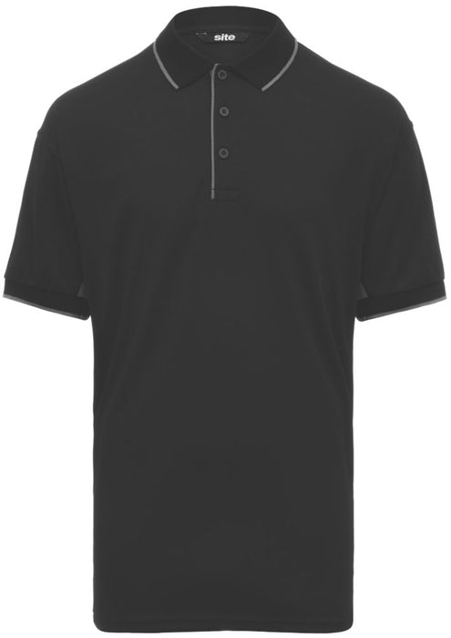 Koszulka polo odprowadzająca wilgoć Site Barchan czarna XL obwód klatki piersiowej 123 cm