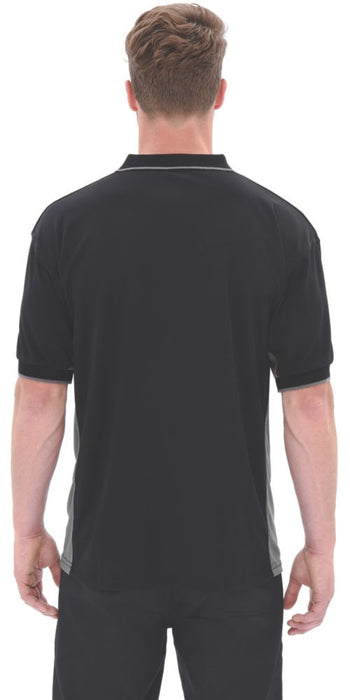 Koszulka polo odprowadzająca wilgoć Site Barchan czarna XL obwód klatki piersiowej 123 cm