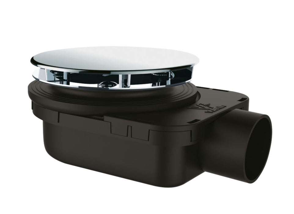 Odpływ prysznicowy Valentin H48 Smart ultrapłaski czarny / chromowany 90 mm