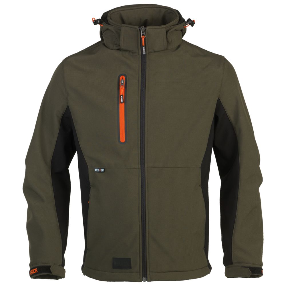 Herock Tryston Waterproof Jacket Dark Khaki Large — Screwfix EU