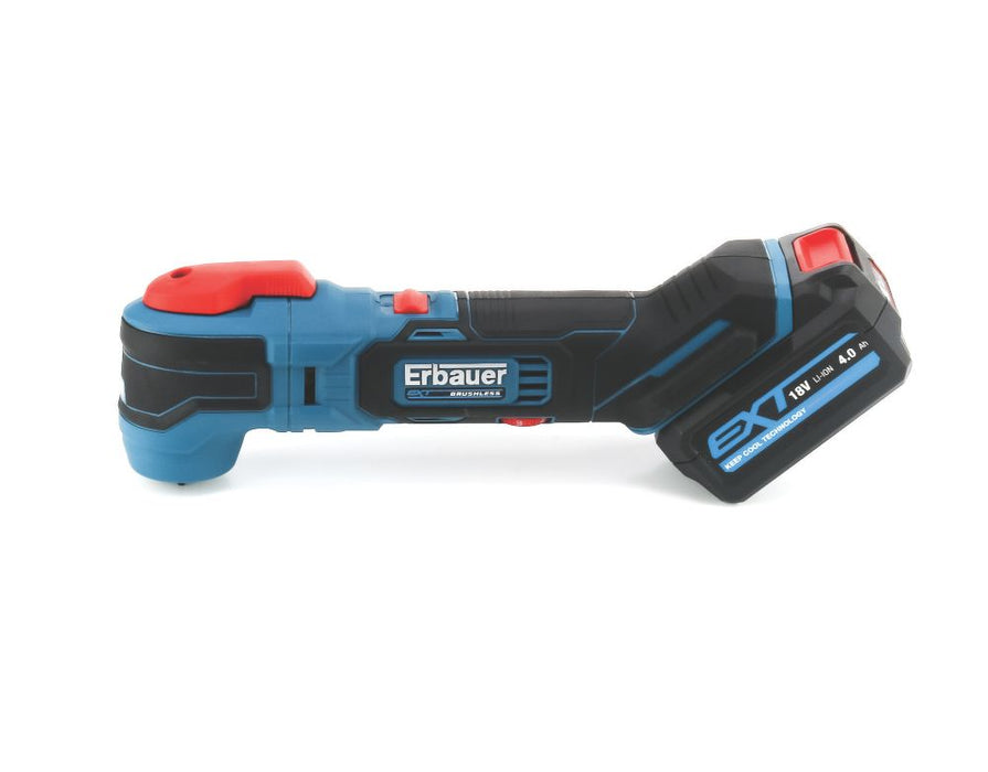 Erbauer EMT18-Li-QC 18V 1 x 4.0Ah Li-Ion EXT Brushless Cordless Multi-Tool