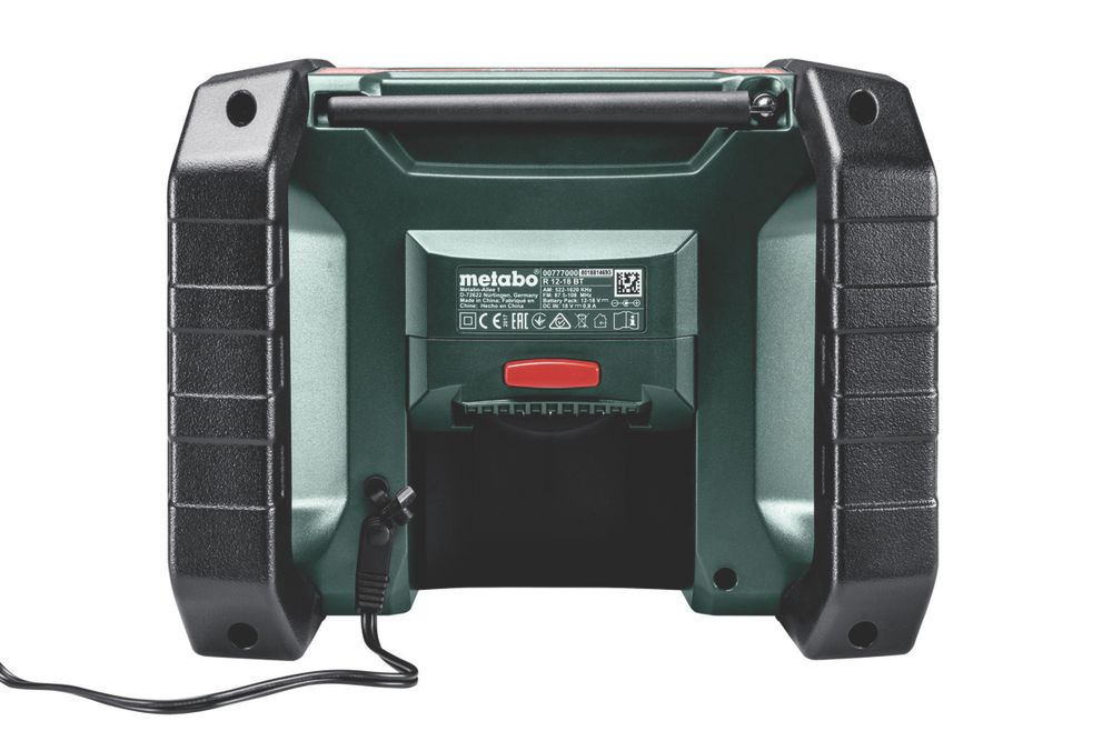 Metabo - Radio de obra inalámbrica AM/FM R 12-18 BT con batería CAS de iones de litio de 18 V - Sin accesorios