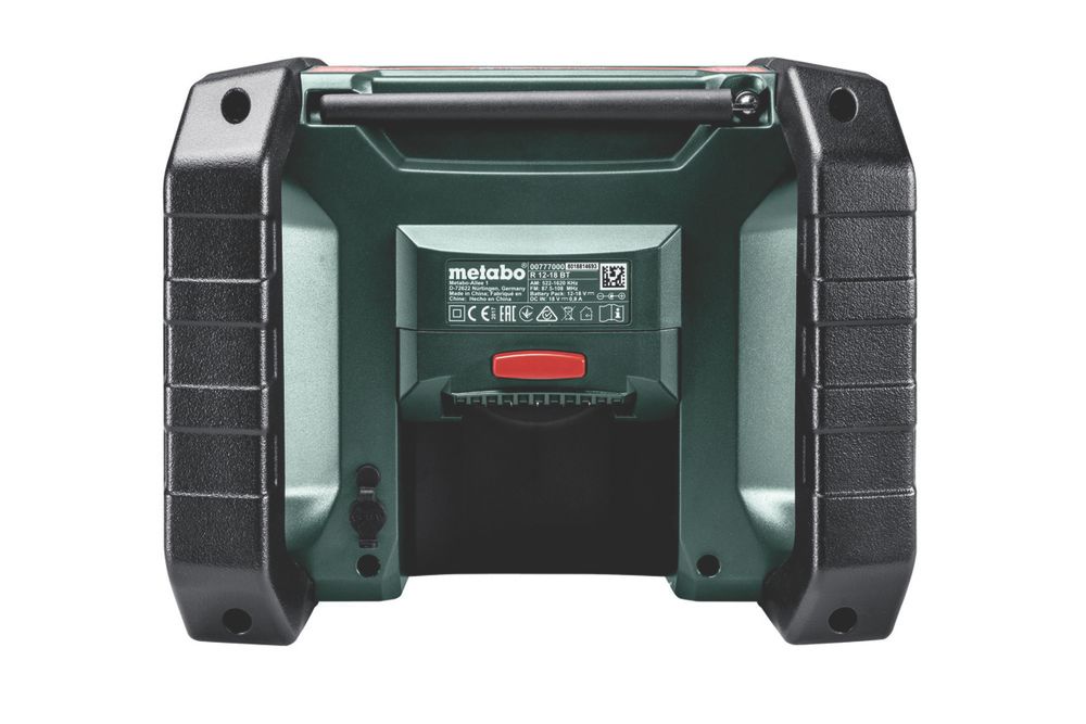 Metabo - Radio de obra inalámbrica AM/FM R 12-18 BT con batería CAS de iones de litio de 18 V - Sin accesorios