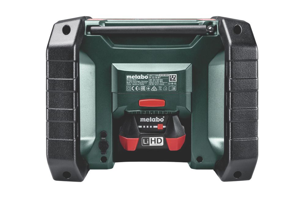 Metabo - Radio de obra inalámbrica AM/FM R 12-18 BT con batería CAS de iones de litio de 18 V - Sin accesorios