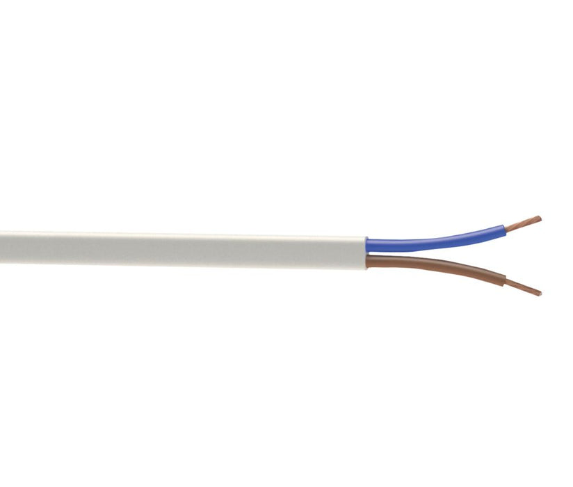 Time - Cable flexible 2192Y, 2 conductores, 0,75 mm², blanco, rollo de 25 m