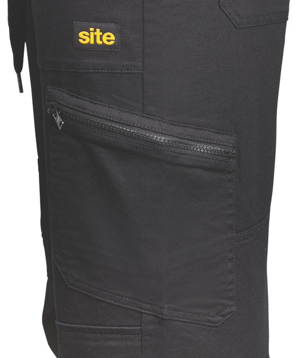 Spodnie robocze z wieloma kieszeniami Site Tesem czarne W36 L32