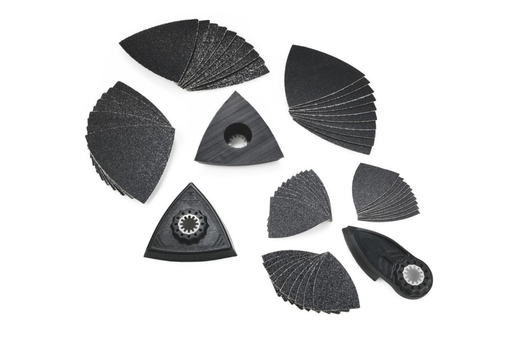 Fein, kit de accesorios para multiherramientas de distinto grano, 270 × 160 mm, 63 piezas