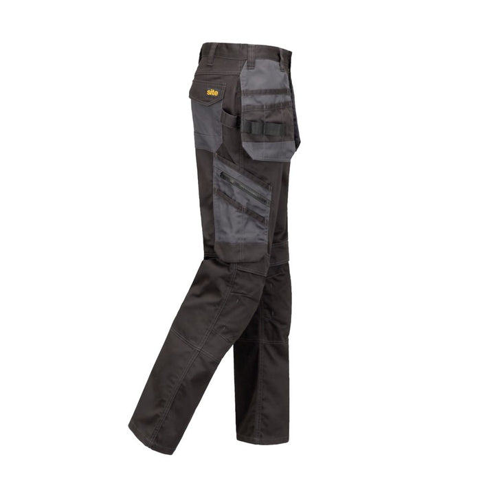 Spodnie z kieszeniami kaburowymi Site Coppell czarno-szare W34 L32