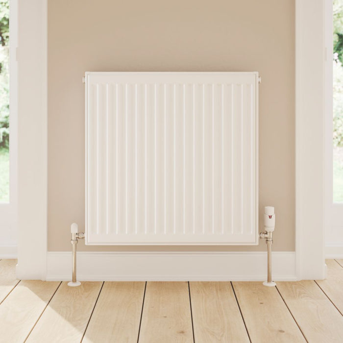 Radiateur eau chaude à simple panneau Flomasta type 11 600 x 600mm blanc