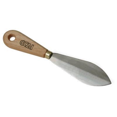 Couteau à mastic à lame incurvée Ocai avec manche en bois 40mm