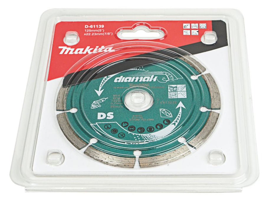Makita D-61139 Masonry Segmented Diamond Blade 125 x 22.23mm — Screwfix EU