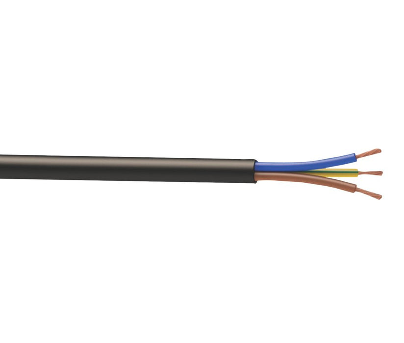 Time - Cable flexible 3183Y, 3 conductores, 1,5 mm², negro, rollo de 50 m