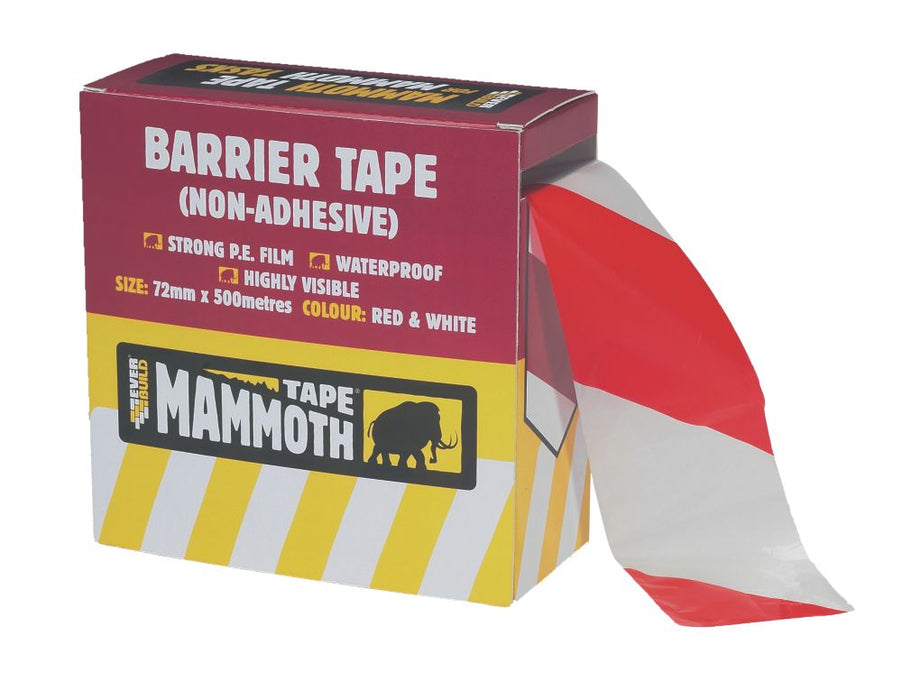 Everbuild Barrier Tape Red  White 500m x 72mm