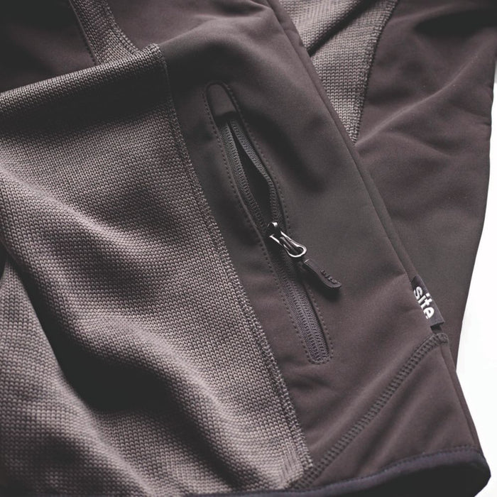 Bluza dzianinowa softshell z kapturem Site Rowan ciemnoszaro-czarna XL obwód klatki piersiowej 107–112 cm