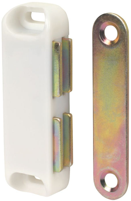 Cierres magnéticos para armario, blanco, 65 mm × 20 mm, pack de 10