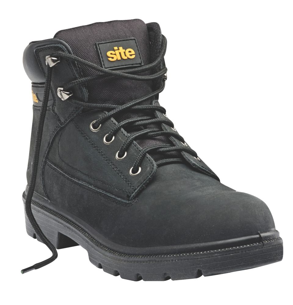 Site Marble Safety Boots S1 P Black Size 41 — Screwfix EU