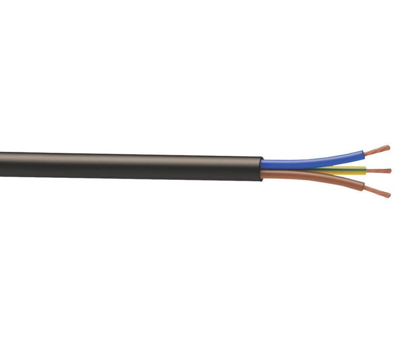 Time - Cable flexible 3183Y, 3 conductores, 1,5 mm², negro, bobina de 10 m
