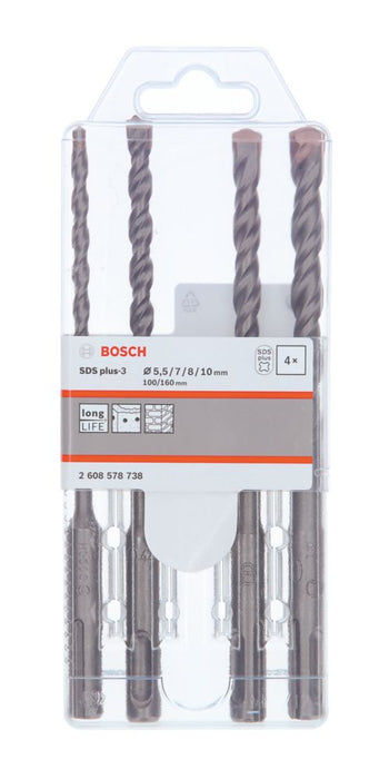 Bosch, brocas de martillo perforador con vástago SDS Plus, juego de 4 piezas