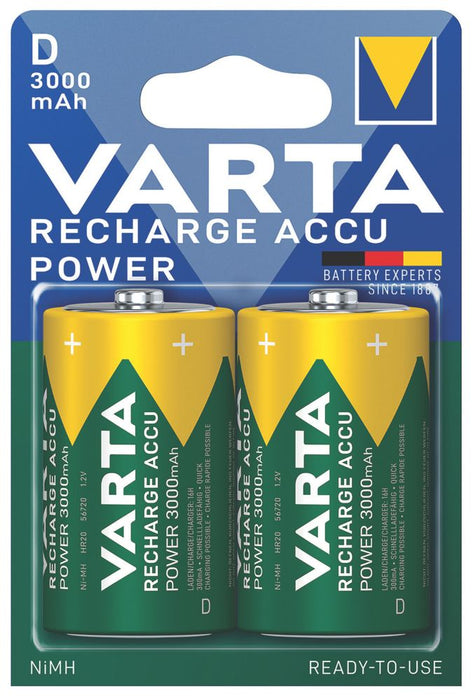 Varta - Pilas recargables Ready2Use D, pack de 2