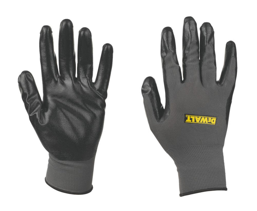 DeWalt DPG66, guantes de polipropileno con recubrimiento de nitrilo, gris, talla L