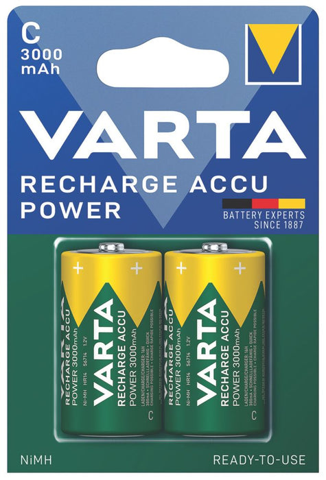 Lot de 2 piles C rechargeables Varta Ready2Use