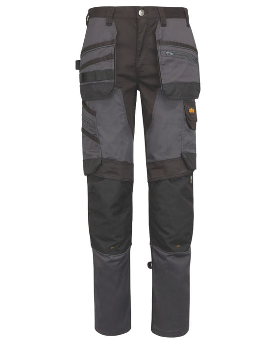 Pantalon à poches étui extensible Site Bolden gris/noir, tour de taille 32", longueur de jambe 32"