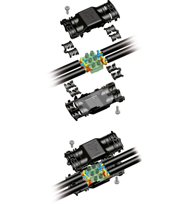 Hylec - Conector de gel IP68 de 4 entradas negro